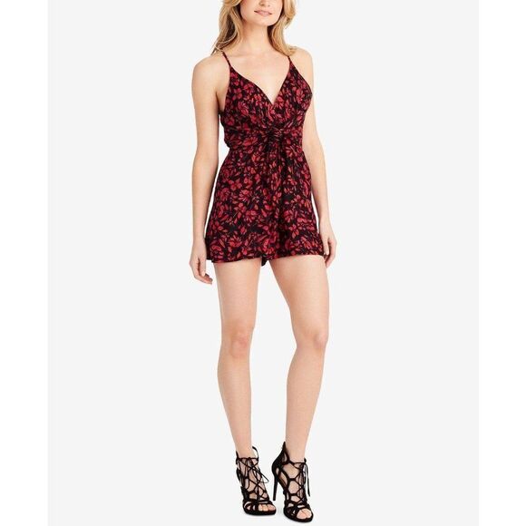 JESSICA SIMPSON Danica Red Twist Front Romper S - Picture 2 of 3